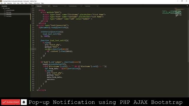 PHP Pop-up Notification using AJAX Bootstrap смотреть онлайн