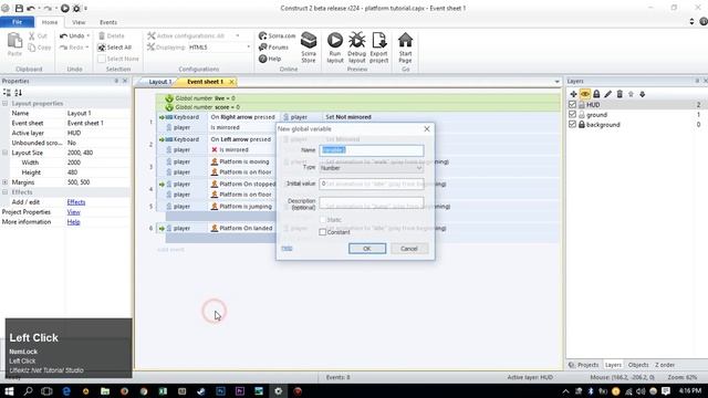 Basic Setting HUD Game Construct 2 Tutorial смотреть онлайн