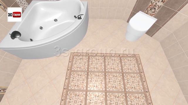 Плитка Вилла Флоридиана в интерьере | 3D-раскладка, дизайн-видео смотреть онлайн