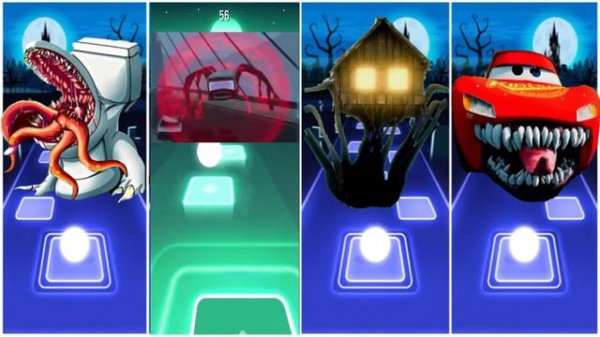 Choo Choo Charles 🌟 Mcqueen Eater 🌟 Spider train 🌟 Siren Head ⚡ Tiles Hop EDM Rush!