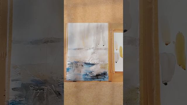 Пейзаж с лебедем #рисуйсомной #рисование #живопись #вдохновение смотреть онлайн