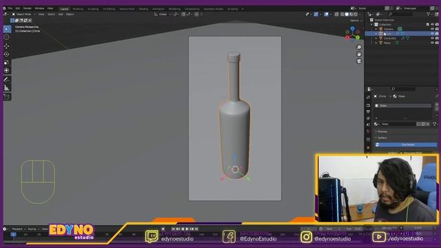 Modelado de botella de vidrio 3D en Blender. смотреть онлайн