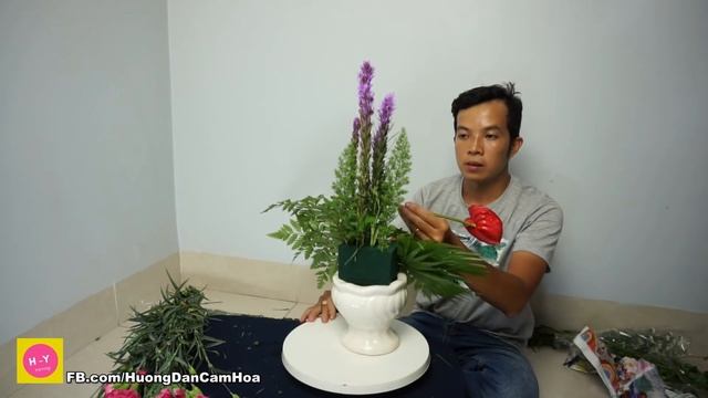 Arrange Flowers , DIY Liatris Spicata,Anthurium Taiflower,Carnation ?