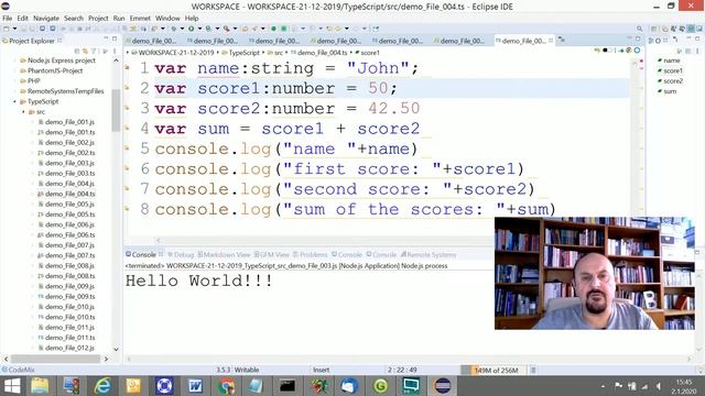 TypeScript Lesson 1 on ECLIPSE IDE with CodeMix Plug-in. смотреть онлайн