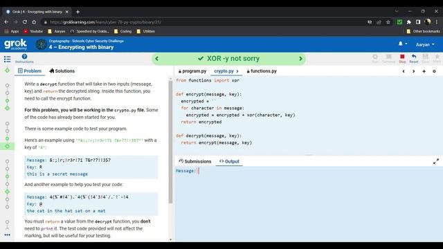 Grok Module 4 Python Cyptography Solutions смотреть онлайн
