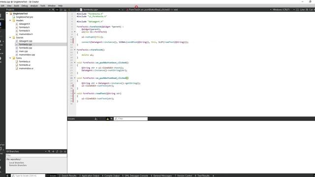 QT : Designe Pattern - Singleton with connect, signal and slot смотреть онлайн