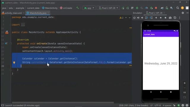 How to set up the current date in Android Studio смотреть онлайн