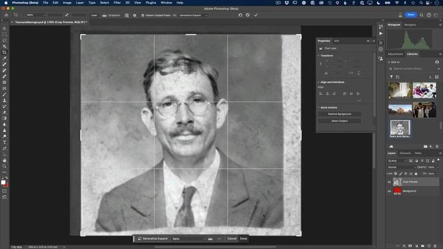 How to Do Photo Restoration Using Generative Fill in Photoshop Beta смотреть онлайн