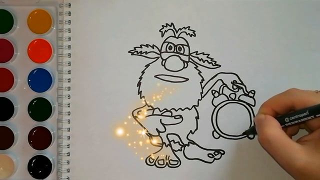 Раскраска для детей. БУБА МУЛЬТИК | Учим цвета с БУБОЙ| смотреть онлайн