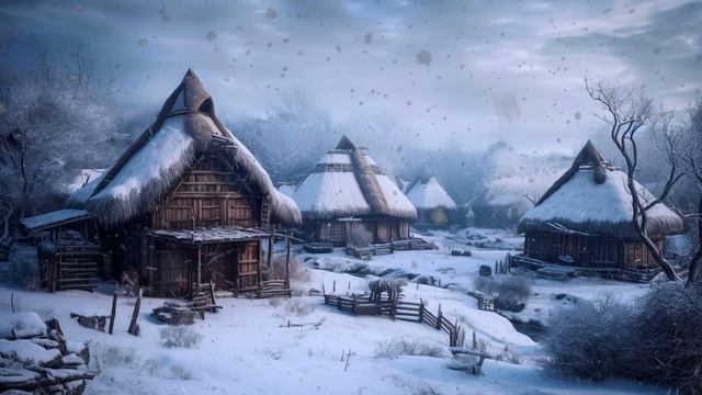 Viking Ambience | Blowing Winds & Snow With Nordic Music | Viking Village