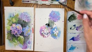 МАСТЕР- КЛАСС акварелью «Гортензия»