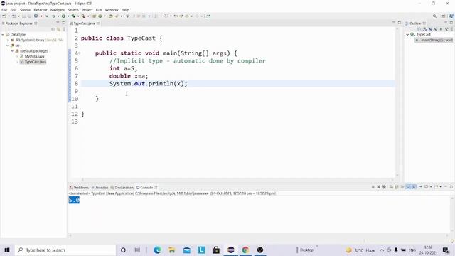 Type Casting in Java using Eclipse IDE смотреть онлайн