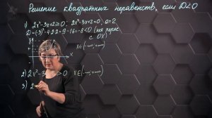 61_Решение квадратных неравенств графическим методом, если дискриминант меньше нуля. 8 класс.