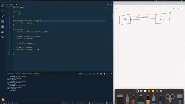 Go Basic Channels Tutorial смотреть онлайн