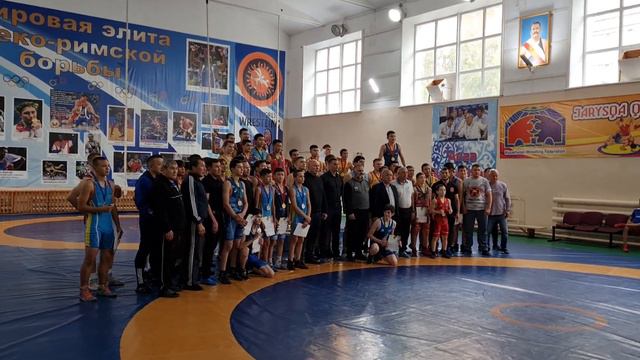 Фото на память Костанай чемпионат Костанайской области по грекоримской борьбе 28.09.2023г.