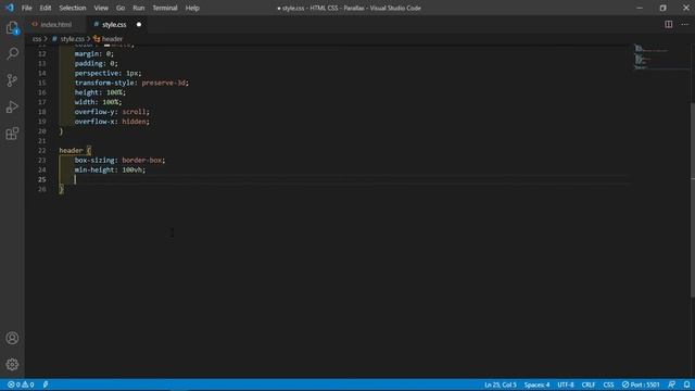 Effect Parallax HTML and CSS - Visual Studio Code смотреть онлайн
