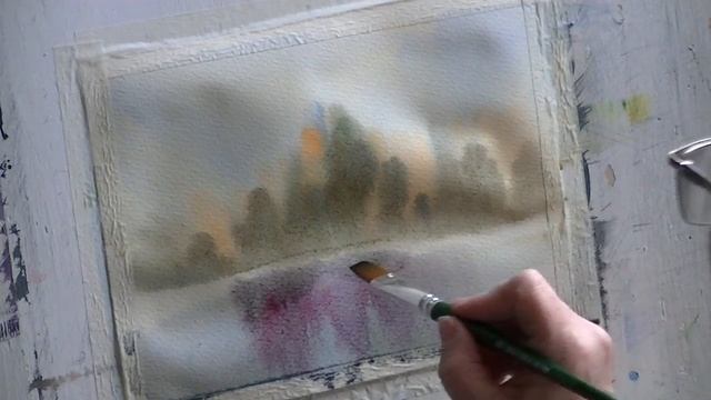 Watercolor masterclass "Autumn forest and water". Мастер-класс "Осенний лес и вода" / акварель (АЛД смотреть онлайн