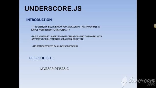 Underscore Js Introduction - Part 1 смотреть онлайн
