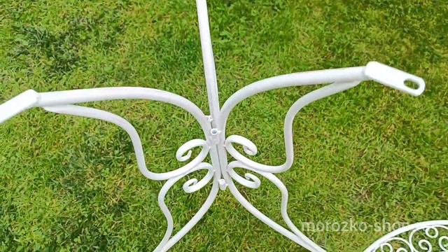 Комплект дачной мебели АЖУРНЫЙ ПРОВАНС (2 кресла, стол), металл, белый    1023733