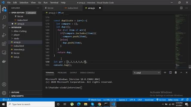 Find duplicate Values in an array Javascript смотреть онлайн