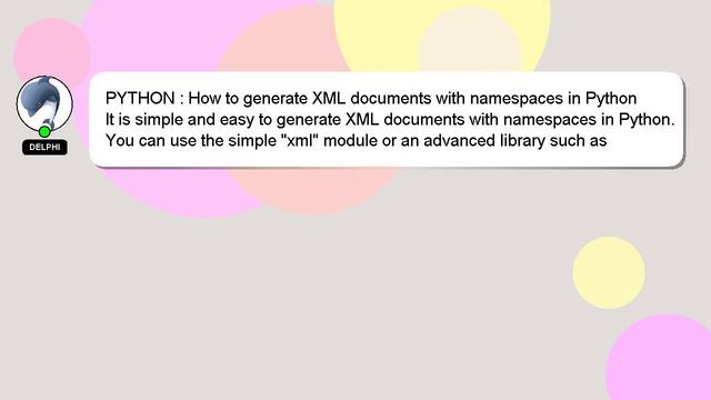 PYTHON : How to generate XML documents with namespaces in Python смотреть онлайн