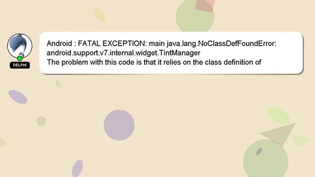 Android : FATAL EXCEPTION: main java.lang.NoClassDefFoundError: android.support.v7.internal.widget. смотреть онлайн