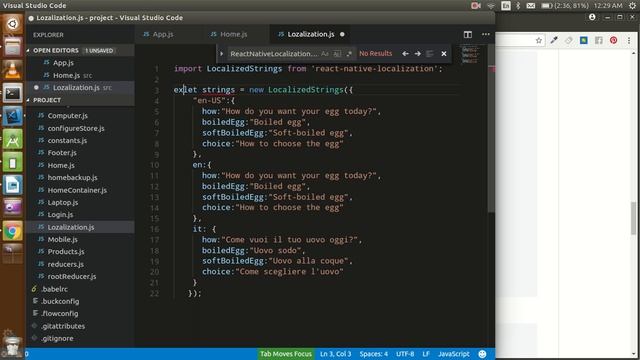 React-Native tutorial # 30 localization | change language of application смотреть онлайн