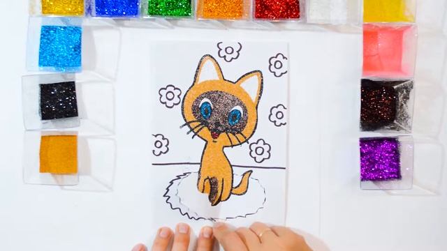 КОТЁНОК ГАВ блёстками и песком / Раскраска для детей / ПЕСЧАНАЯ КАРТИНА смотреть онлайн