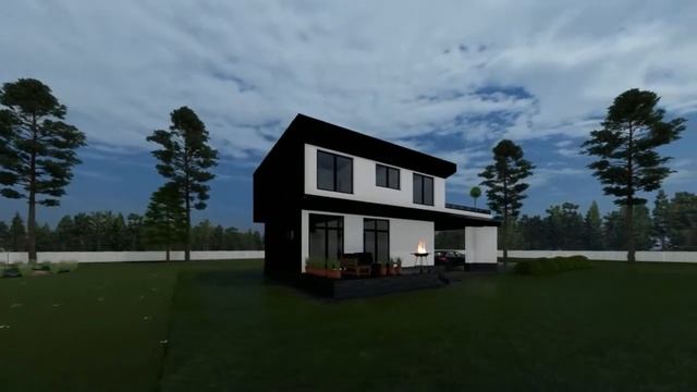 дом 6х9.5 в современном стиле + терраса+автонавес+патио , презентация и планировки hi-tech house смотреть онлайн