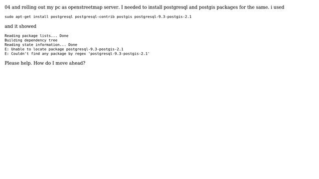 Postgresql package not found in ubuntu 15.04 смотреть онлайн