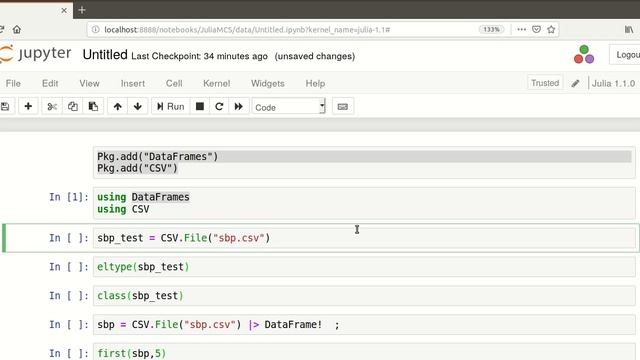 Importing a CSV file into Julia Notebooks смотреть онлайн