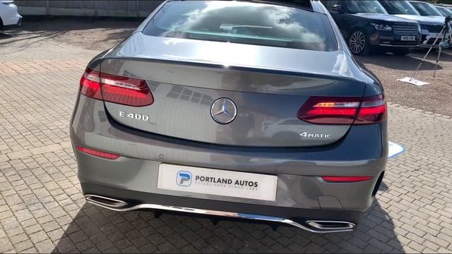 MERCEDES-BENZ E400 AMG LINE PREMIUM PLUS COUPE IN SELENITE GREY METALLIC WITH BLACK NAPPA LEATHER смотреть онлайн