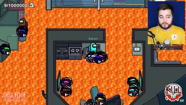 1 МИЛЛИОН ИГРОКОВ В AMONG US НО ПОЛ ЭТО ЛАВА! смотреть онлайн