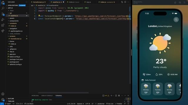 ? Build Weather App Using React Native | React Native Projects | Beginners смотреть онлайн