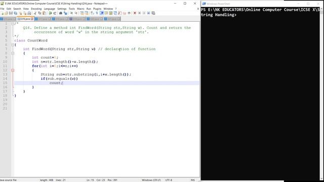 String Handling || Question - 16 || ICSE - X (Java Programming Tutorial) смотреть онлайн