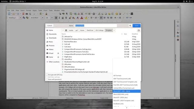 Save documents in LibreOffice смотреть онлайн