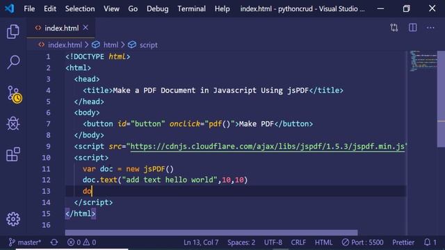 How to Make a PDF Document in Javascript Using jsPDF Library смотреть онлайн