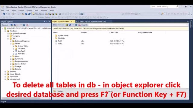 Sql Server - How to delete all tables at once in seconds смотреть онлайн