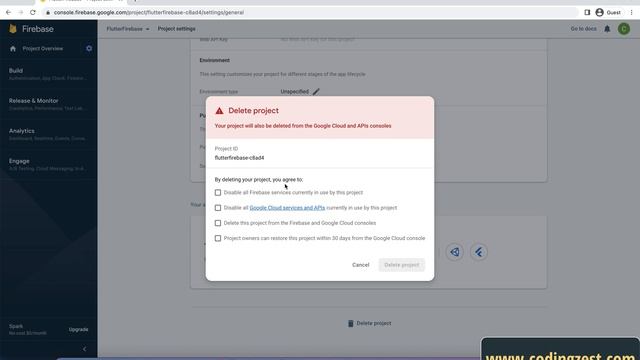 How to Delete a Project From Firebase in 1 Minute | Deleting a Firebase Project 2022 смотреть онлайн