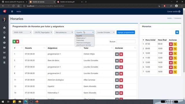 Sistema para gestión de tutorías (PHP, HTML, CSS, JavaScript y MySQL) смотреть онлайн