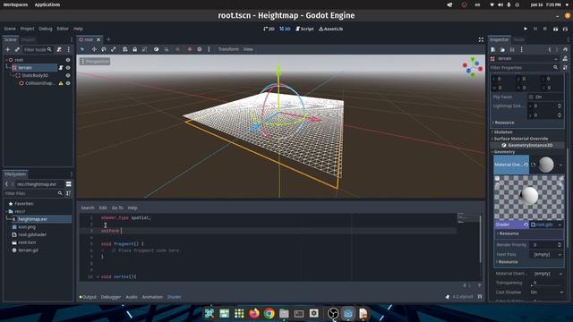 Create Heightmap terrain with collision in Godot 4 смотреть онлайн