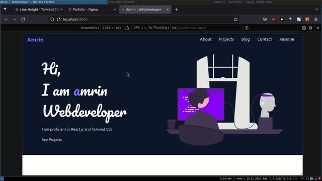 React and Tailwind css portfolio website | Developer portfolio смотреть онлайн