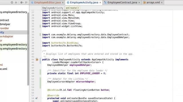 Content Provider Insert and CursorLoader - Employee Directory App #3 смотреть онлайн