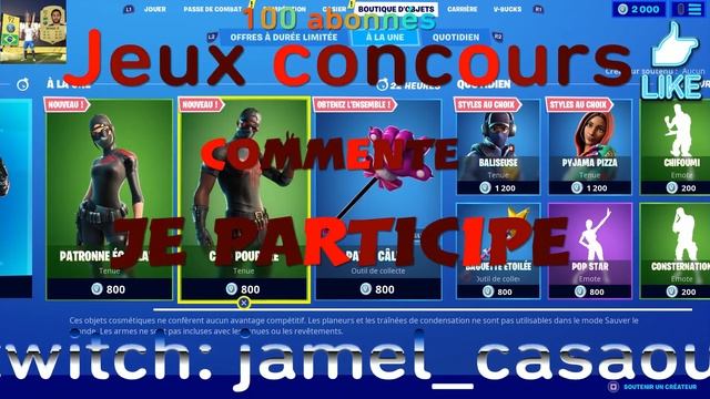 Jeux concours skin fortnite feu nocturne a gagner смотреть онлайн