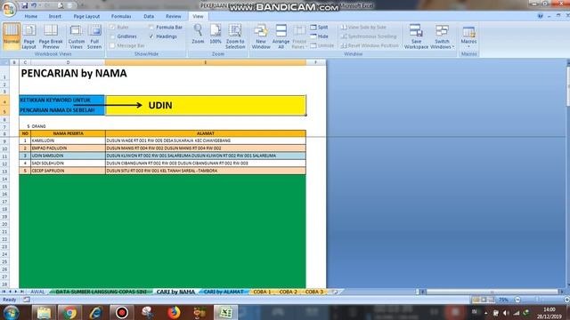 TAMPILAN TRIK EXCEL : PENCARIAN NAMA TANPA CTRL F, TANPA VISUAL BASIC смотреть онлайн