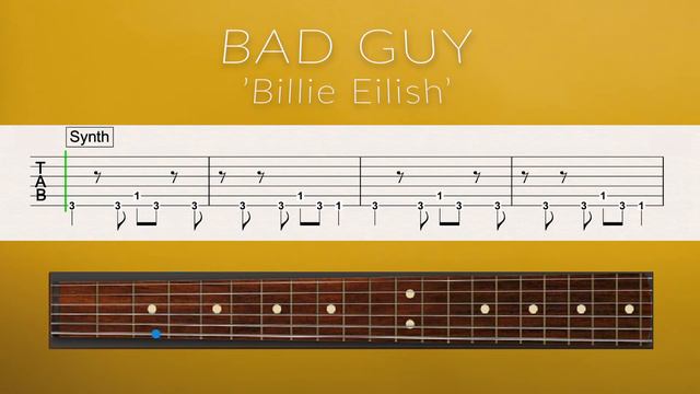 Bad Guy. Guitar TAB Playalong