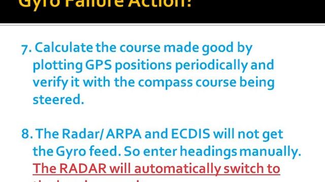 Action To Be Taken In Case of Gyro compass Failure? Based on feedback given from examiner. смотреть онлайн