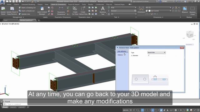 Advance Steel 2019 new feature - Enhanced Drawing Update Behavior смотреть онлайн