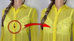 Хитрый трюк, чтобы блузка с застёжкой на пуговицах не расходилась на груди