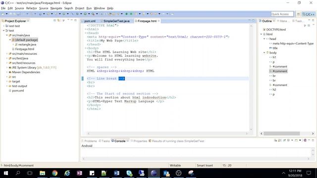 HTML Tutorials for beginners - 03 - line break, comment, spaces смотреть онлайн
